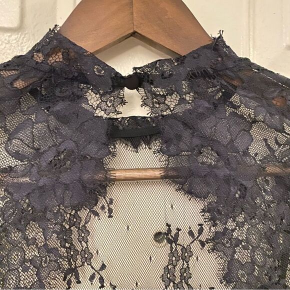 NBD Delilah Lace Long sleeve Sheer Overlay Mini BodyCon Sheath Dress - Picture 10 of 16